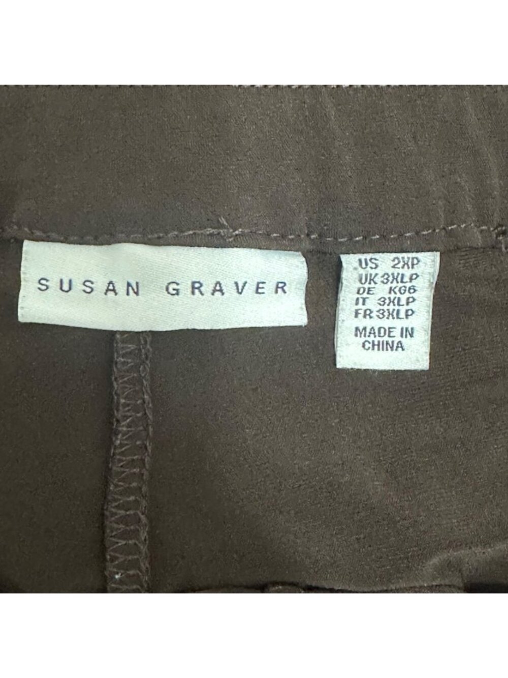 Susan Graver Liquid Knit Brown Button Detail Nautical Pants  Size 2XP Career - Picture 4 of 9